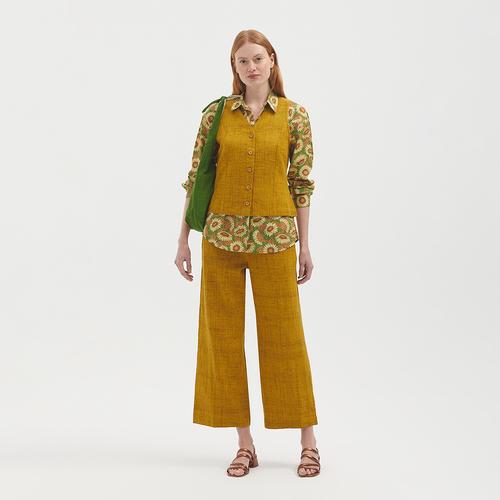 Pantalone in chambray di cotone - colore giallo 104 - WWS051